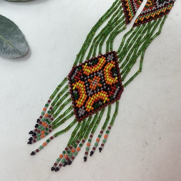 Long Seed Bead Boho Necklace - Picture 2 of 4